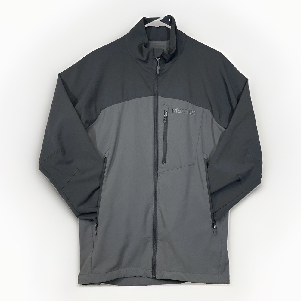 Marmot Mens Large Estes M3 Softshell Full Zip Jacket Gray H81130